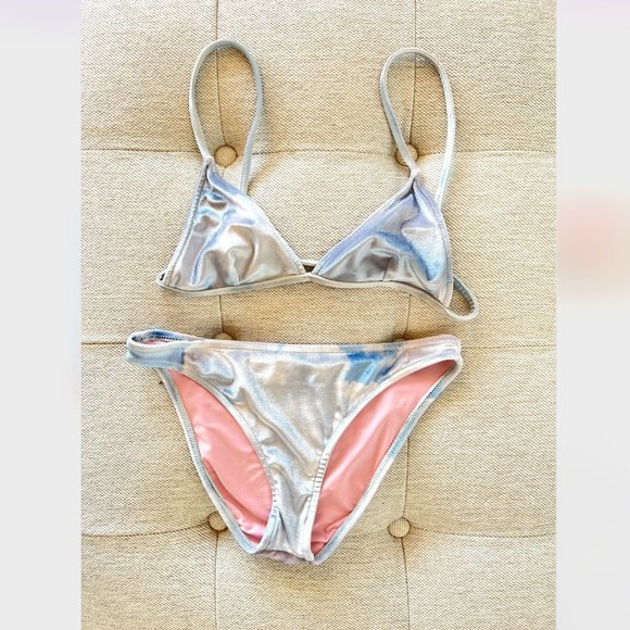 WILDFOX Intimates Velvet Cloud Print Bralette and Brief Set, Cupid, Small - Picture 1 of 8